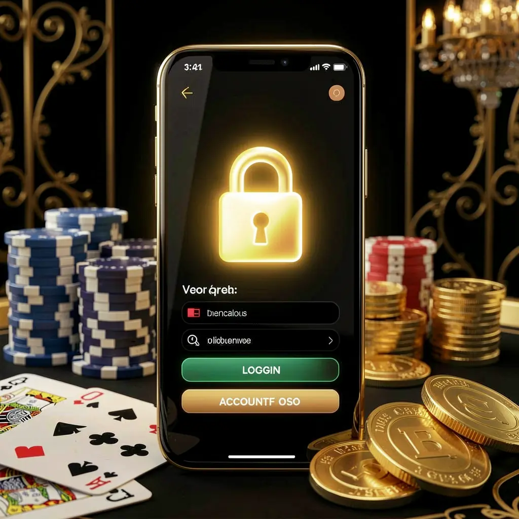 JILI876 secure casino account login concept featuring a glowing lock icon on a smartphone screen surrounded by poker chips, playing cards, and golden coins against an elegant black and gold background JILI876 secure casino account login concept featuring a glowing lock icon on a smartphone screen surrounded by poker chips, playing cards, and golden coins against an elegant black and gold background